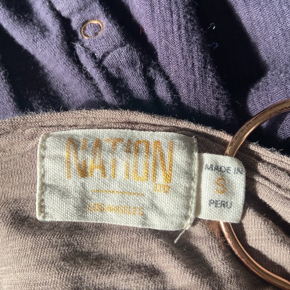 NATION Ltd Tee Bundle Long Sleeve, Size Small, a Navy Blue and a Tan - Picture 4 of 13